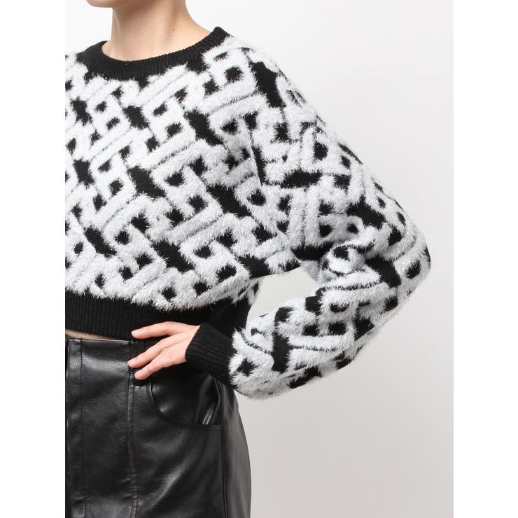 GGチェーンロゴラメニットトップス[品番：MKSW0067189]｜GYDA