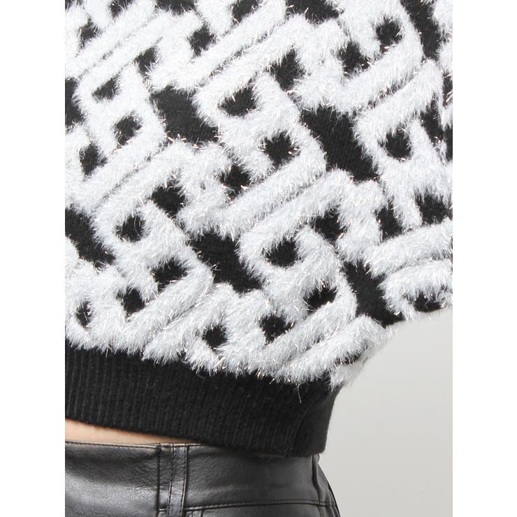 GGチェーンロゴラメニットトップス[品番：MKSW0067189]｜GYDA