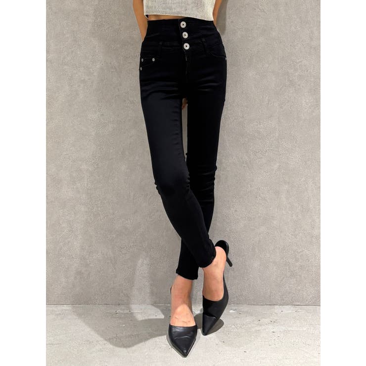 TINY】ハイウエストウエストクロススキニーデニムパンツ[品番