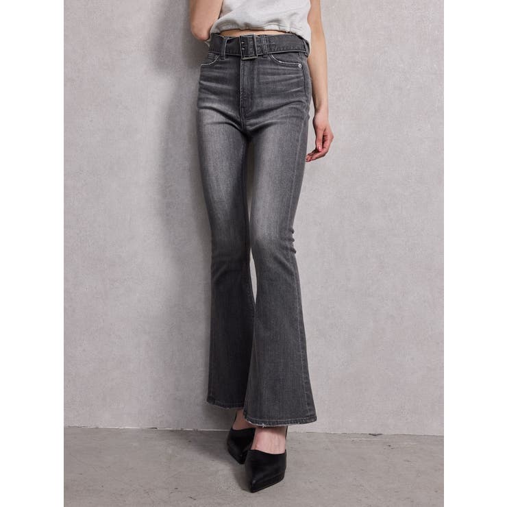 ハイウエストBACKレースアップフレアデニムパンツ[品番：MKSW0064476