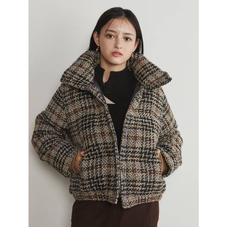 ツイードショートエアコンダウン[品番：MKSW0047216]｜MURUA（ムルーア