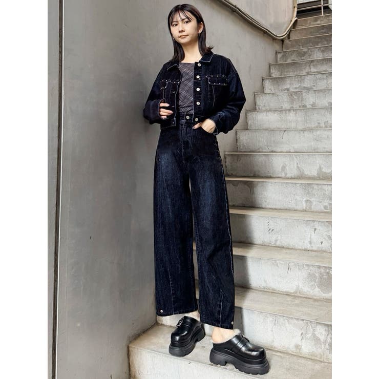 フロッキーバレルレッグデニム【セット販売対象】[品番：MKSW0065721