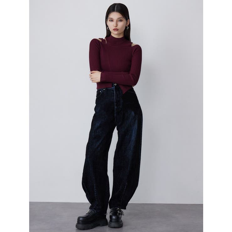 フロッキーバレルレッグデニム【セット販売対象】[品番：MKSW0065721