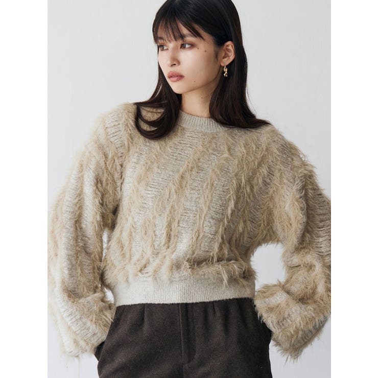 バイカラーシャギーニット[品番：MKSW0066464]｜MURUA（ムルーア）の