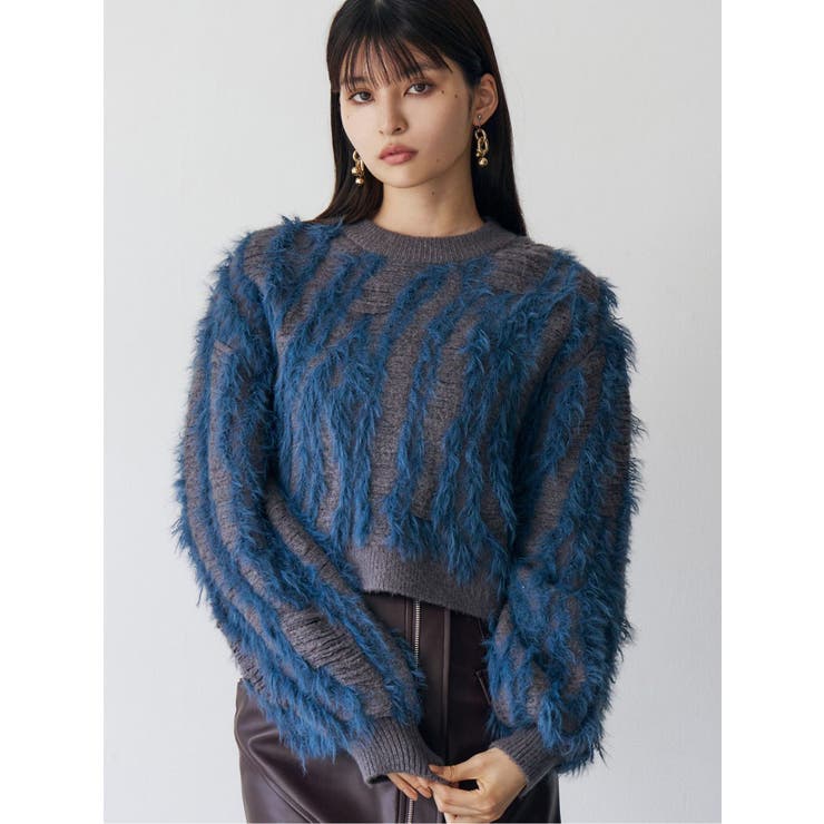 バイカラーシャギーニット[品番：MKSW0066464]｜MURUA（ムルーア）の