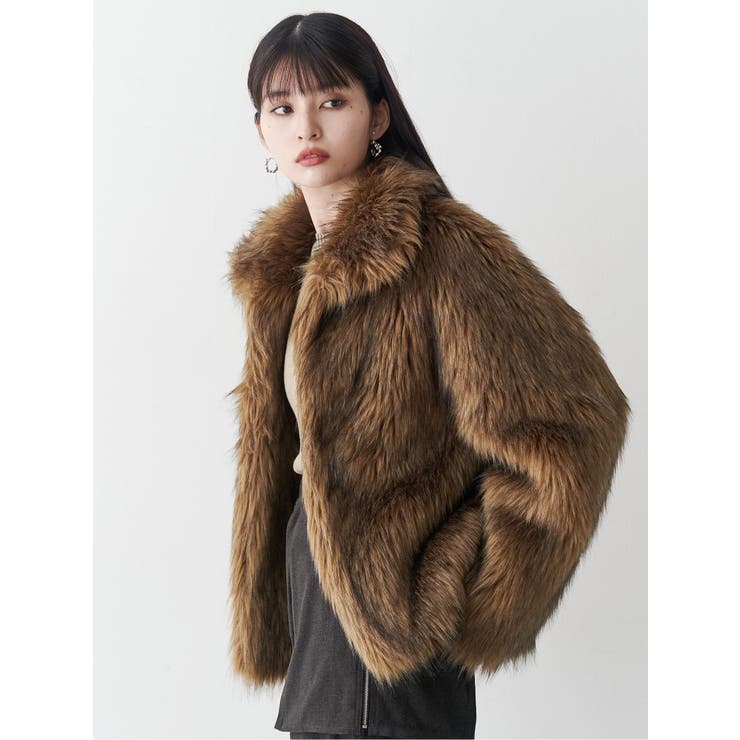 フェイクファーラインジャガードコート[品番：MKSW0067519]｜MURUA