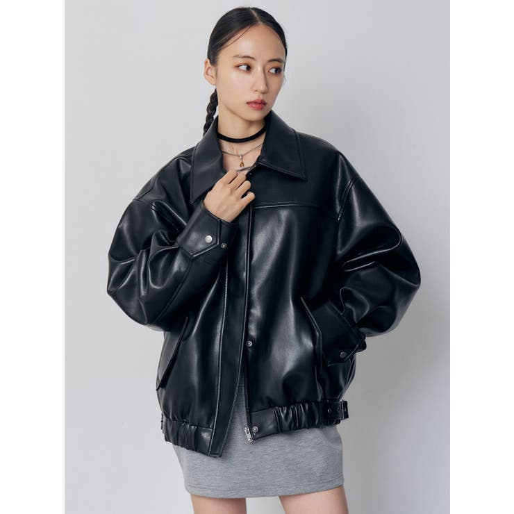 2WAYカラーフェイクレザーブルゾン[品番：MKSW0068079]｜MURUA