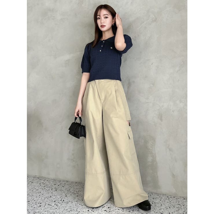 POLO BCS コラボ】ケーブルポロニットトップス[品番：MKSW0058796