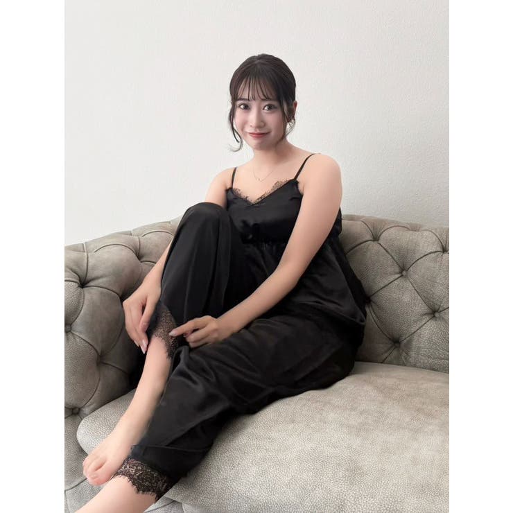 吉田朱里】シルクランジェリーライクロングパンツ[品番：MKSW0066168