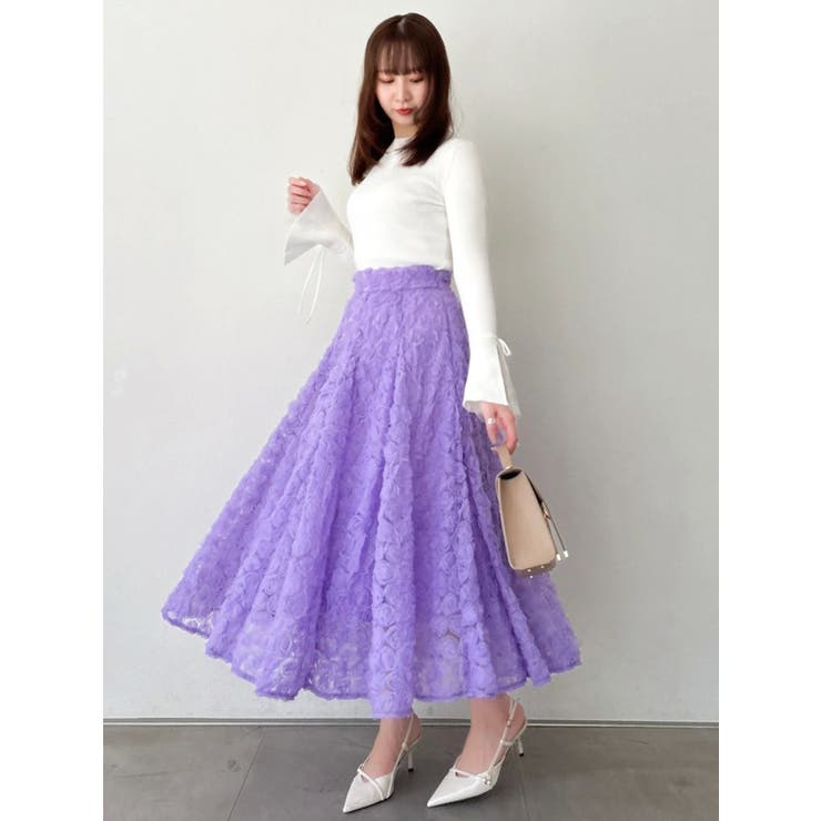 モチーフボリュームフレアスカート[品番：MKSW0066855]｜dazzlin