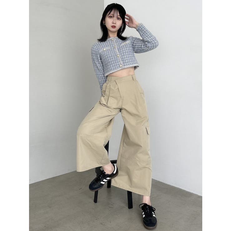 SETUP】ツイードライクショートニットジャケット※セットアップ対応