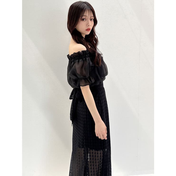 クロップドオフショルトップス[品番：MKSW0058600]｜RESEXXY