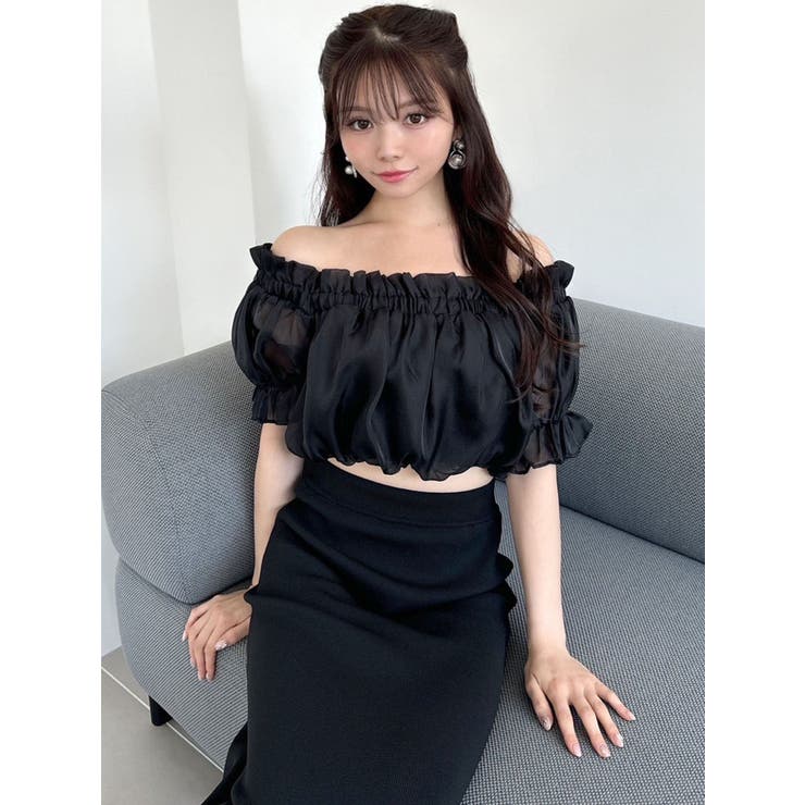 クロップドオフショルトップス[品番：MKSW0058600]｜RESEXXY