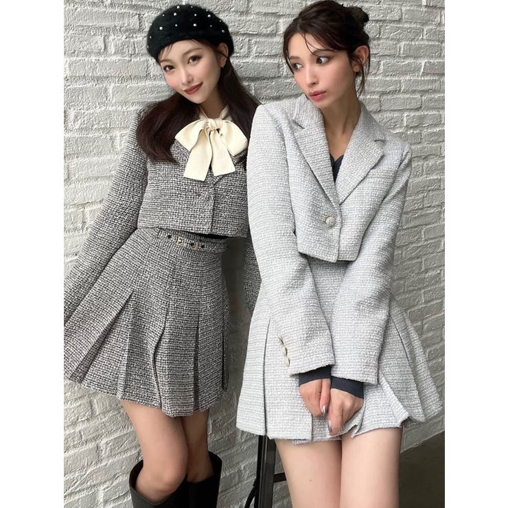 ツイードクロップドジャケット【セットアップ着用可能】[品番