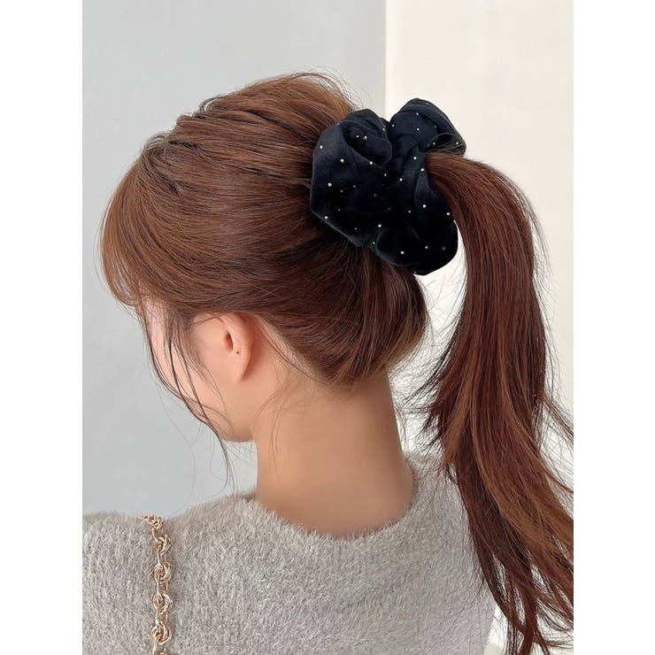 ポイントストーンベロアシュシュ[品番：MKSW0059626]｜RESEXXY