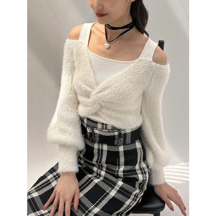 シャギーレイヤードニットトップス[品番：MKSW0059922]｜RESEXXY