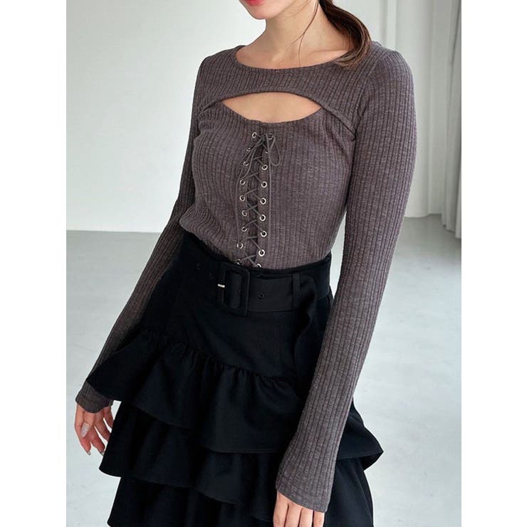 フロントレースアップカットトップス[品番：MKSW0066910]｜RESEXXY