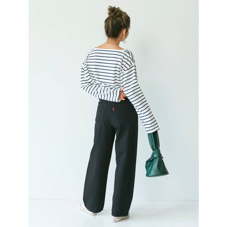 ハイウエストオーガニックコットンルーズデニム[品番：MKSW0045051