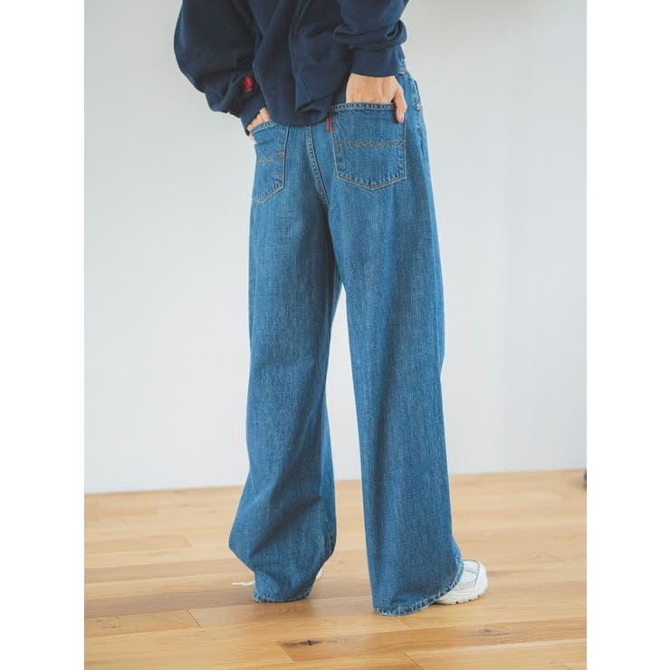 ハイウエストオーガニックコットンルーズデニム[品番：MKSW0048784