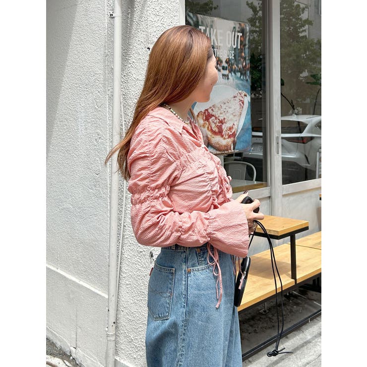 シャーリングデザインブラウス[品番：MKSW0061094]｜Ungrid（アン