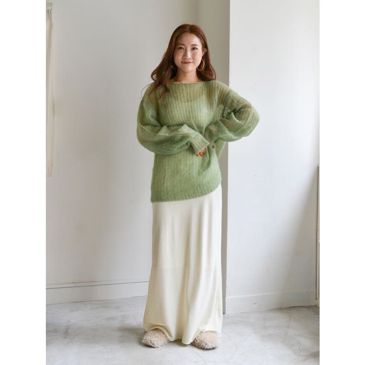 アルパカ混透かし編みニット[品番：MKSW0058974]｜Ungrid（アン