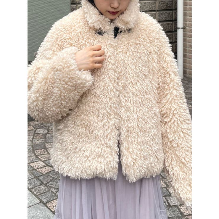 poodle collar fakefur coat[品番：MKSW0052265]｜merry jenny