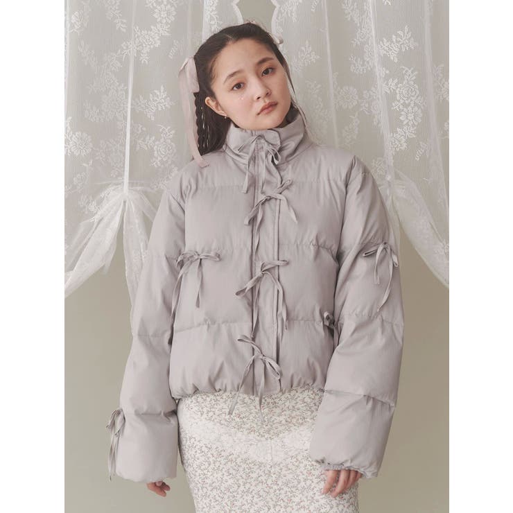 ribbon paddedジャケット[品番：MKSW0060142]｜merry jenny