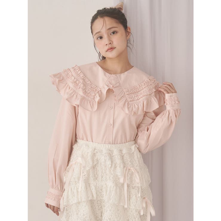 frillfrillカラーブラウス[品番：MKSW0065288]｜merry jenny