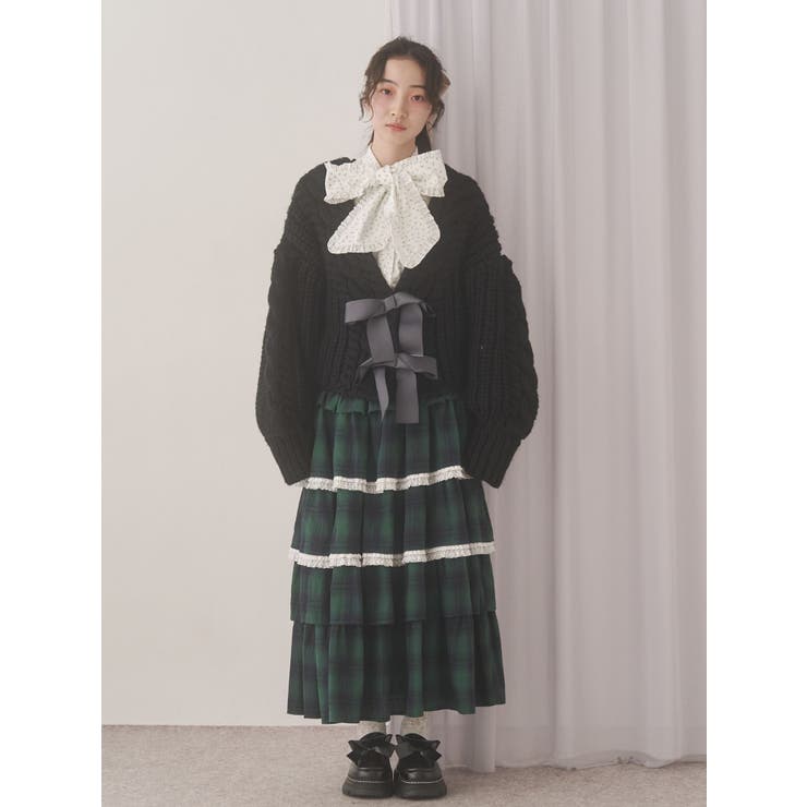 ティアードティアードチェックスカート[品番：MKSW0066281]｜merry