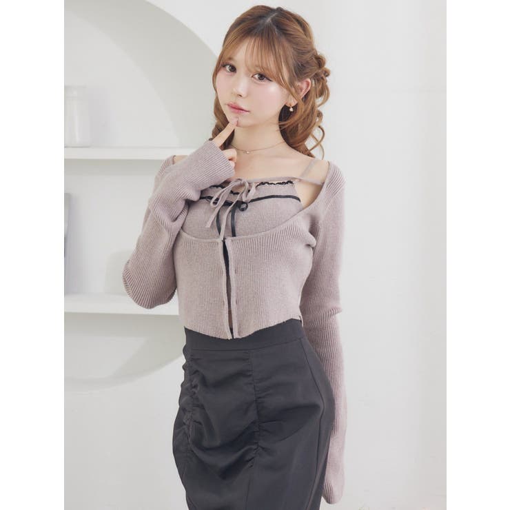 バイカラーキャミニットアンサンブル[品番：MKSW0068245]｜EATME