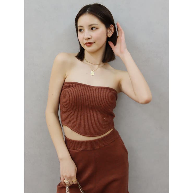 ニットベアトップ【セットアップ着用可能】[品番：MKSW0058164]｜EVRIS