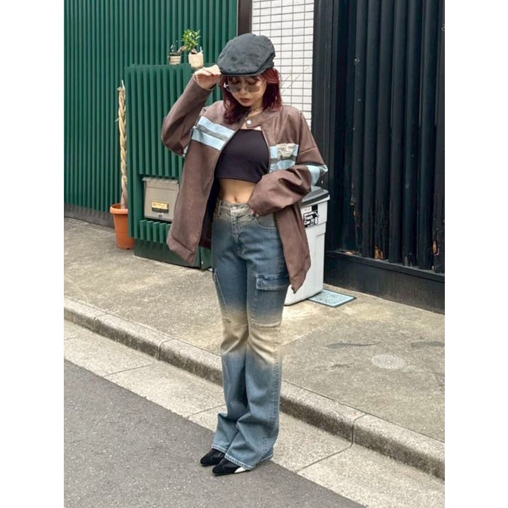 グラデーションフレアデニムパンツ【セットアップ着用可能】[品番