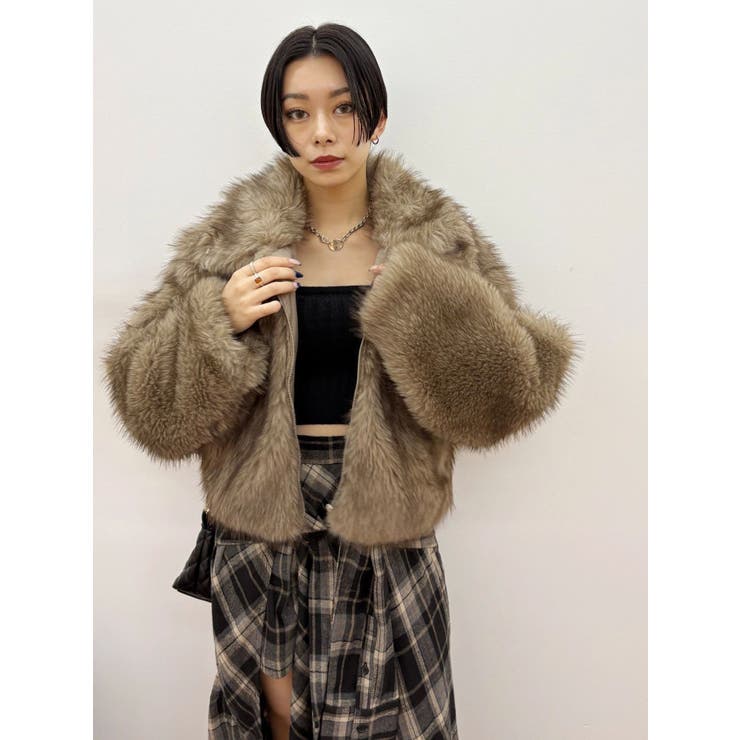 フェイクファーショートブルゾン[品番：MKSW0066700]｜EVRIS（エブリス