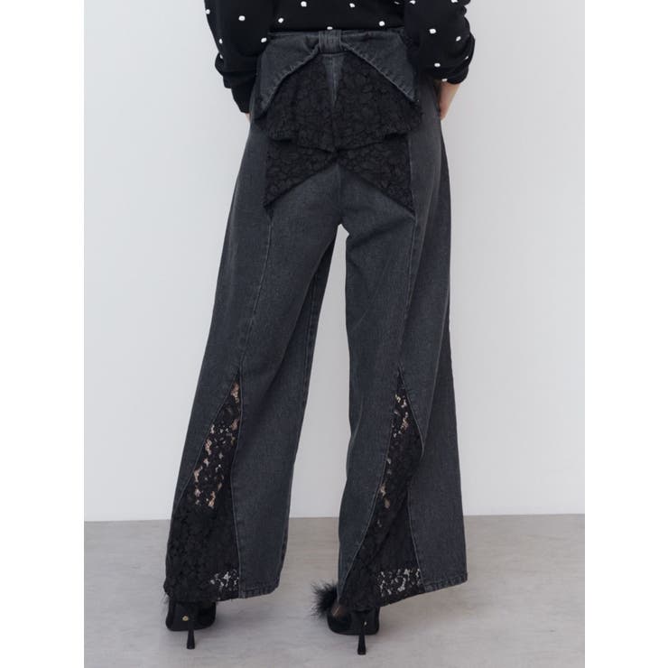 BACK RIBBON DENIM PT/バックリボンデニムパンツ[品番：MKSW0058935