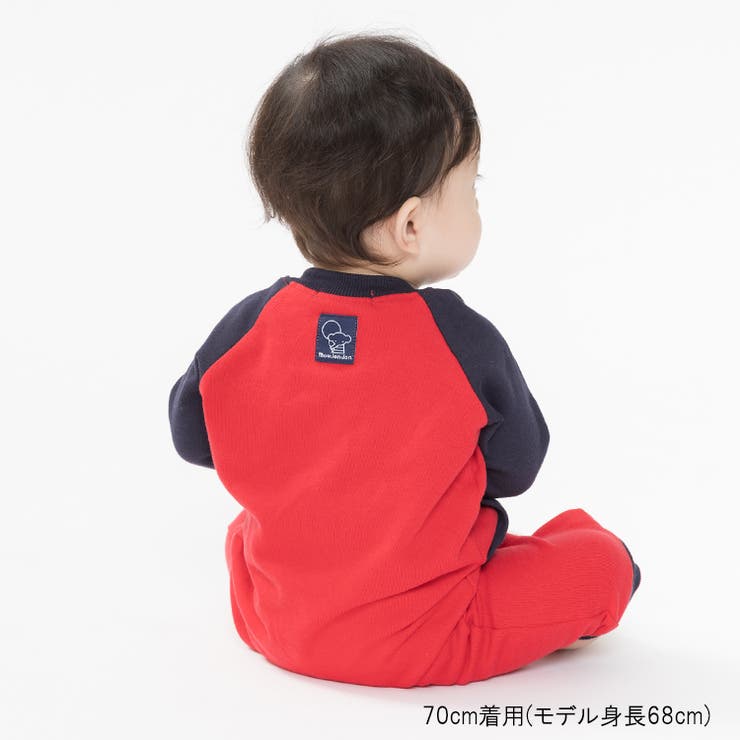 Mアップリケラグラン裏毛ロンパース[品番：MTIK0012070]｜こどもの森e