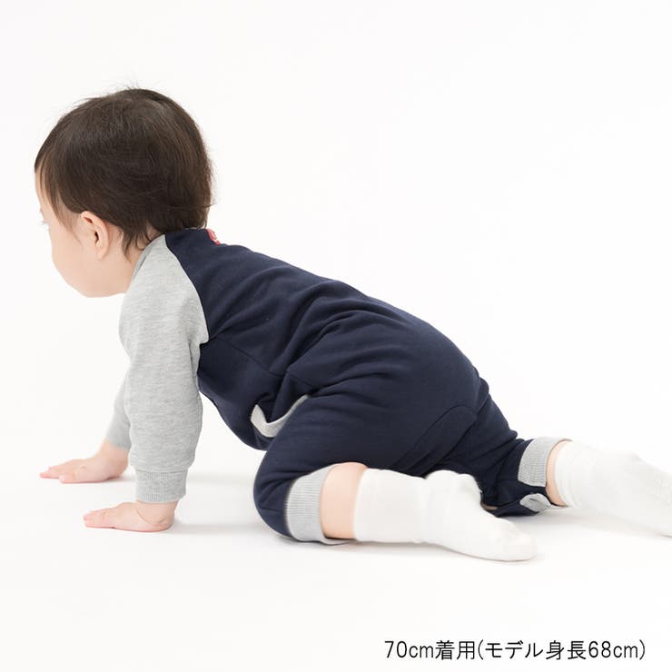 Mアップリケラグラン裏毛ロンパース[品番：MTIK0012070]｜こどもの森e