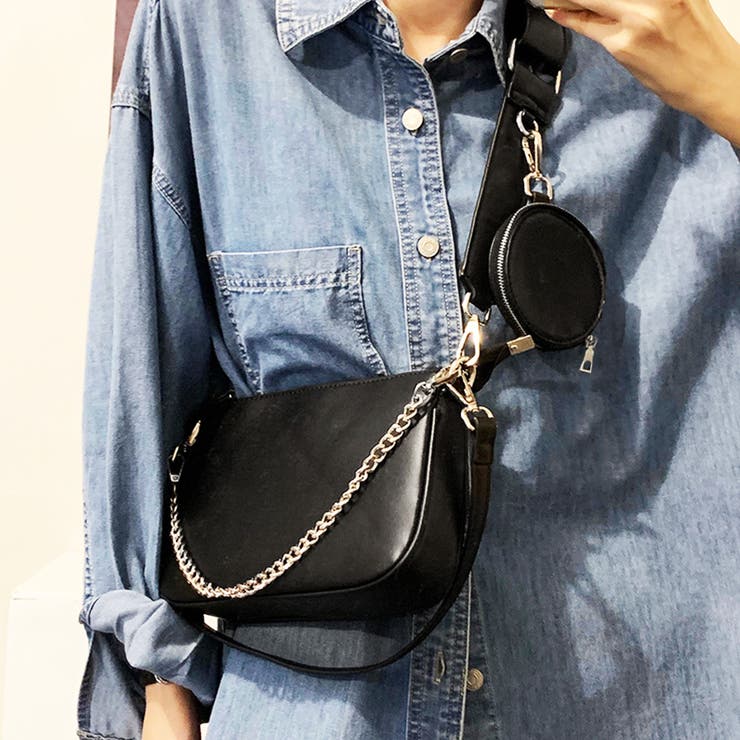 ポーチ付き ショルダーバッグ 斜め掛け[品番：II000009125