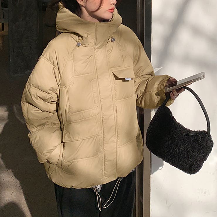 イチゴ✨美品PLST フード付きダウンジャケット Mサイズ miniministore