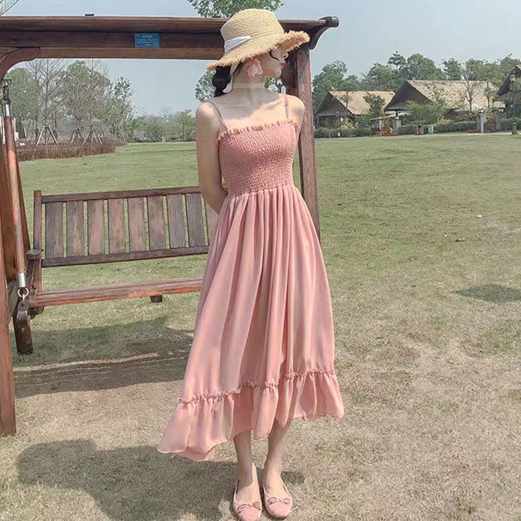 キャミワンピース＆カーディガン2点セット[品番：II000010488