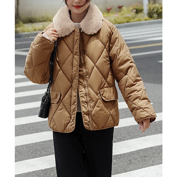 中綿キルティングジャケット 韓国アウター[品番：II000011276