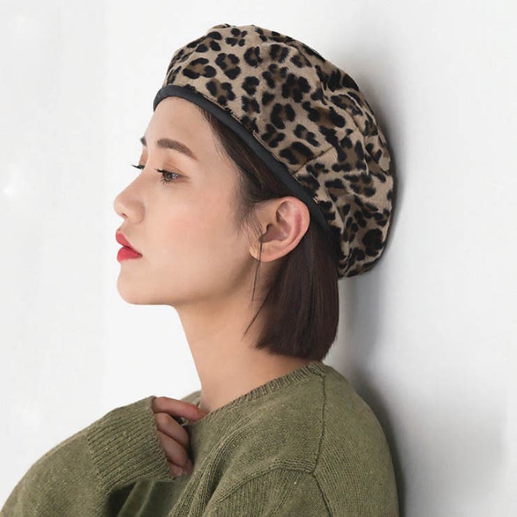 起毛 レオパード柄 ベレー帽 秋冬[品番：II000009262]｜Miniministore