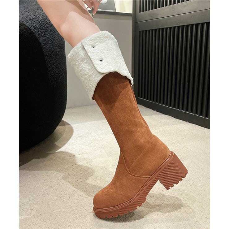 ニーハイブーツ ロングブーツ スエード調[品番：II000012123