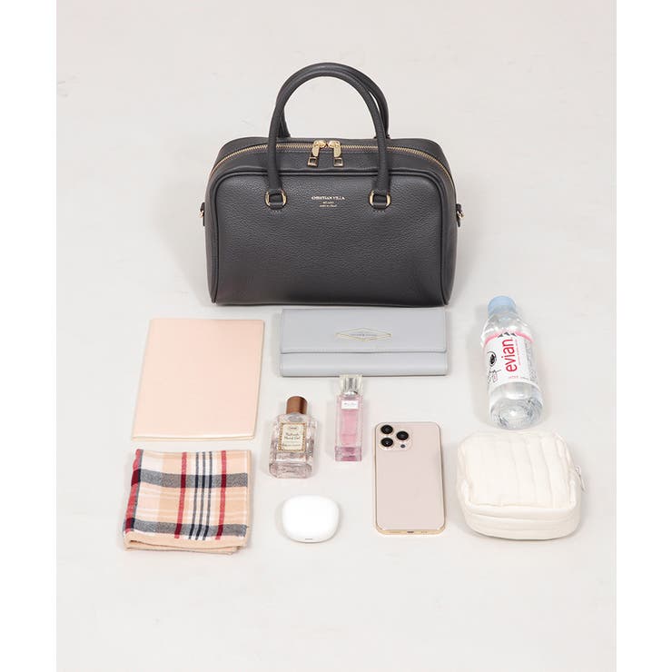 イタリア製 CHRISTIAN VILLA 2WAY ミニボストンバッグ 本革[品番