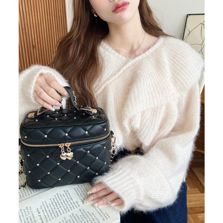 キャットヤーンクロスフリルニットプルオーバー[品番：ERMW0000136