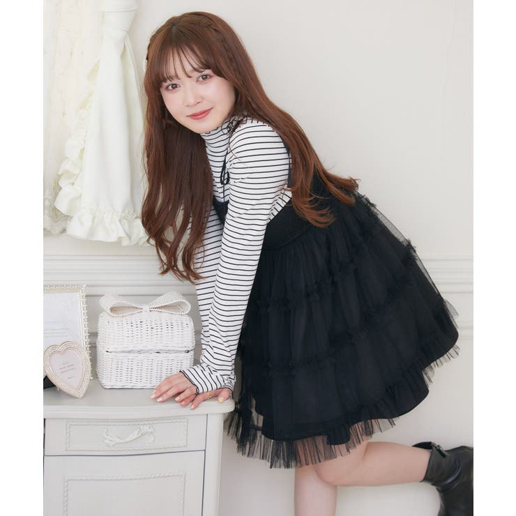 フリルチュールキャミチュニック 【Emsexcite】キャミソール ビスチェ