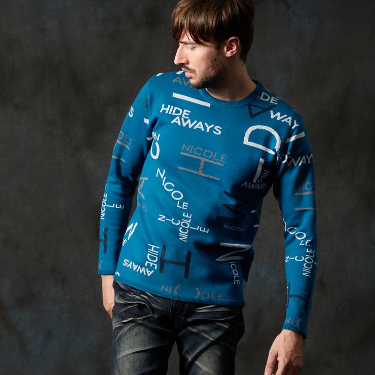 ロゴジャカードクルーネックニット[品番：NICW0006956]｜NICOLE