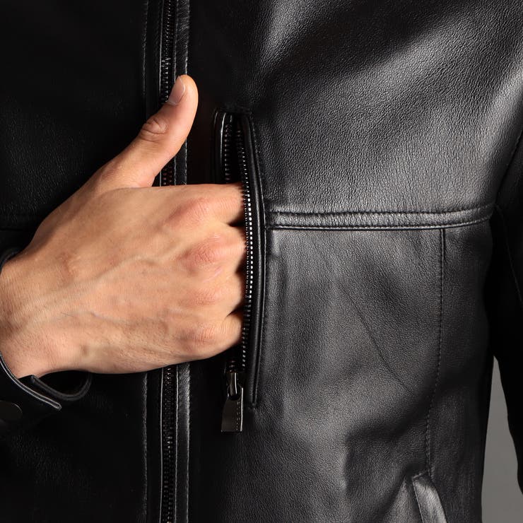 シープレザー シングルライダースブルゾン[品番：NICW0004833]｜NICOLE