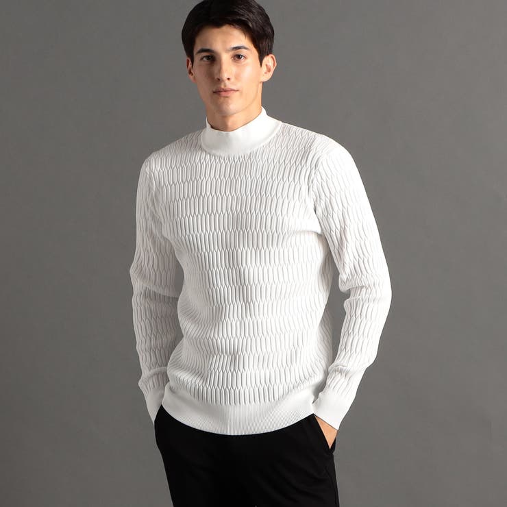 ジオメトリックリブ モックネックニット[品番：NICW0004839]｜NICOLE