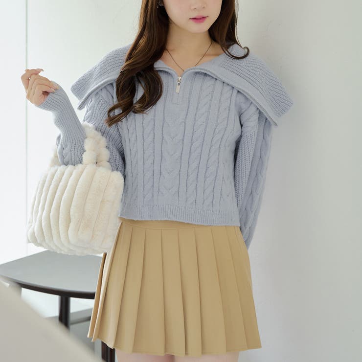 ZIPUPデカ衿ニット[品番：OLOW0014546]｜RMAF NICE CLAUP / OLIVE des