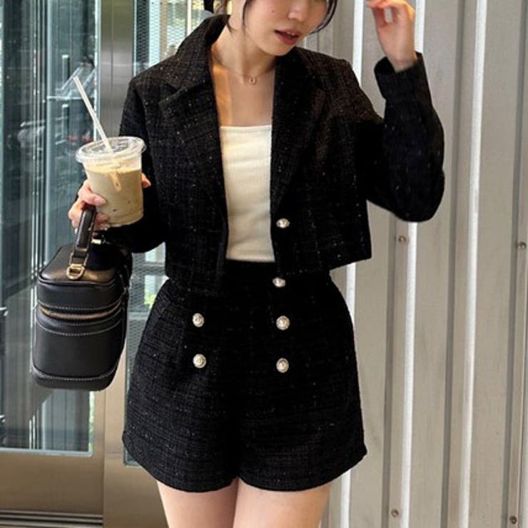 セットアップ対応】ツイードショートジャケット[品番：OLOW0017024